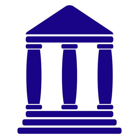 Vector Illustration of Bank Icon in Blue