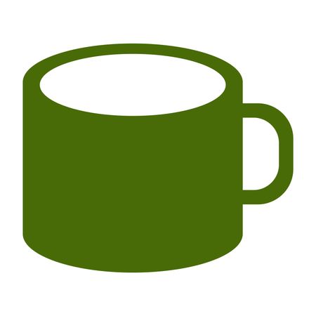 Vector Illustration of Mug Icon in Green
