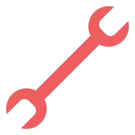 Vector Illustration of Spanner Icon in Pink
