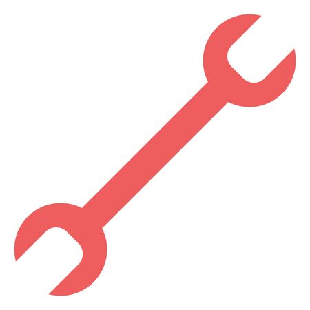 Vector Illustration of Spanner Icon in Pink