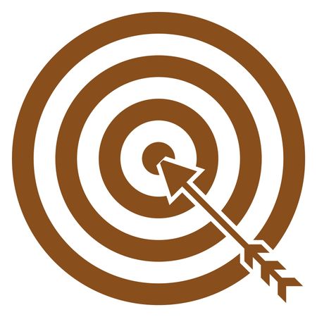 Vector Illustration of Target Icon in Brown
