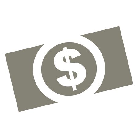 Vector Illustration of Dollar Icon in Gray
