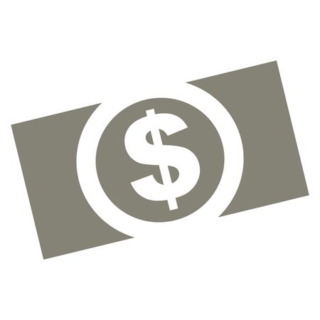 Vector Illustration of Dollar Icon in Gray