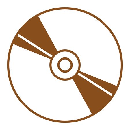 Vector Illustration of CD Icon in Brown
