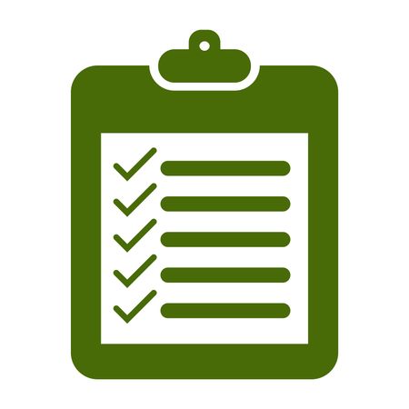 Vector Illustration of Green Checklist Pad Icon
