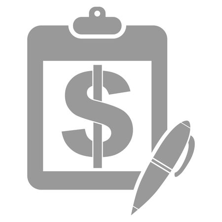 Vector Illustration of Gray Pad With Pen Icon