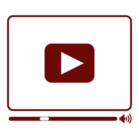 Vector Illustration of Maroon Video Player Icon
