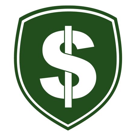 Vector Illustration of Green Dollar Badge Icon
