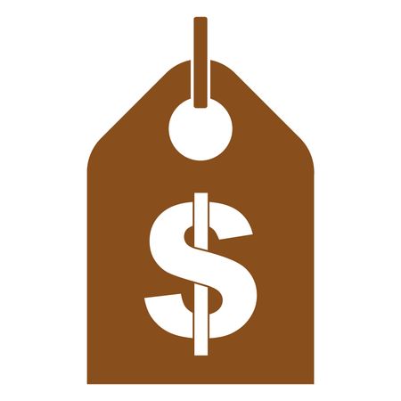 Vector Illustration of Brown Dollar Tag Icon
