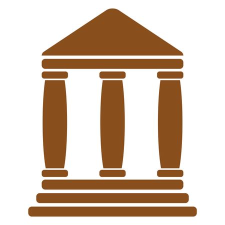 Vector Illustration of Bank Icon in Brown