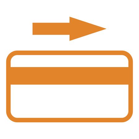 Vector Illustration of Orange Credit Card with Arrow Icon
