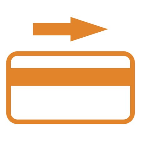 Vector Illustration of Orange Credit Card with Arrow Icon