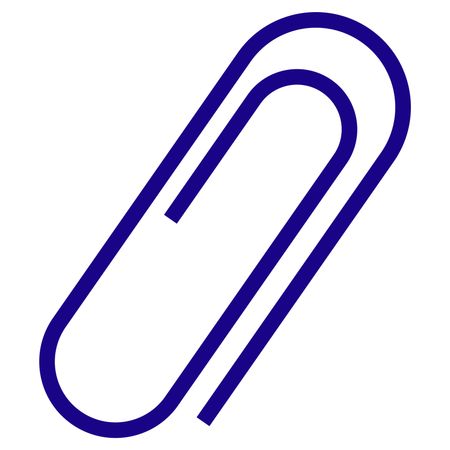 Vector Illustration of Blue Paper Clip Icon
