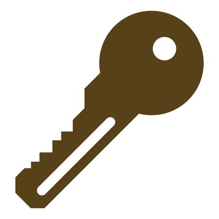 Vector Illustration of Key Icon in Brown
