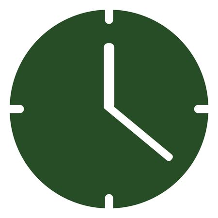 Vector Illustration of Clock Icon in Green
