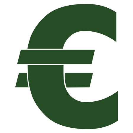 Vector Illustration of Euro Icon in Green