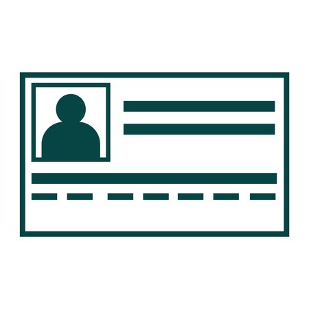 Vector Illustration of ID Card Icon in Green
