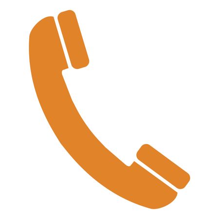 Vector Illustration of Orange Telephone Receiver Icon
