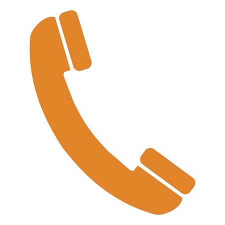 Vector Illustration of Orange Telephone Receiver Icon