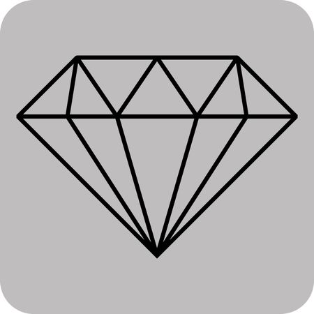 Vector Illustration of Diamond Icon in Black
