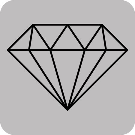 Vector Illustration of Diamond Icon in Black