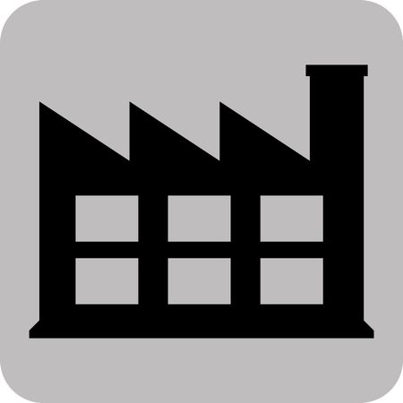 Vector Illustration of Industry Icon in Black
