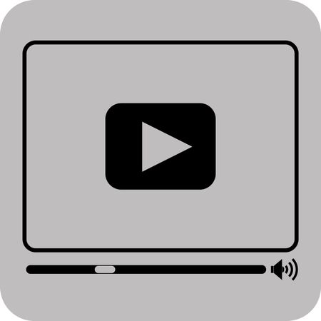 Vector Illustration of Video Player Icon in Black
