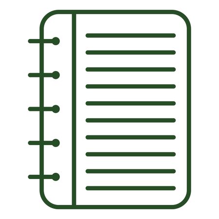 Vector Illustration of Green Spiral Note Book Icon
