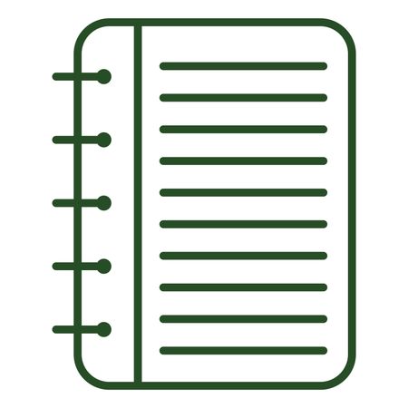 Vector Illustration of Green Spiral Note Book Icon