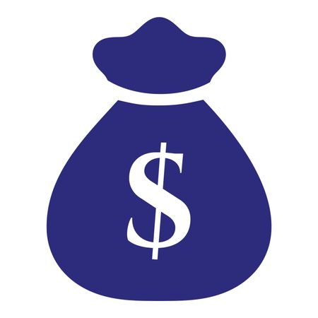 Vector Illustration of Blue Money Bag with Dollar Icon