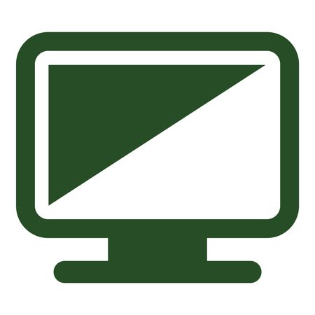 Vector Illustration of Green Monitor Icon
