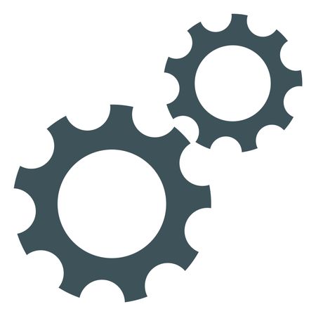 Vector Illustration of Gears Icon in Grey

