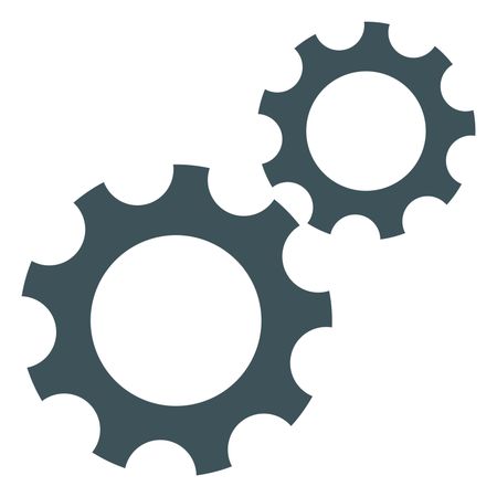 Vector Illustration of Gears Icon in Grey