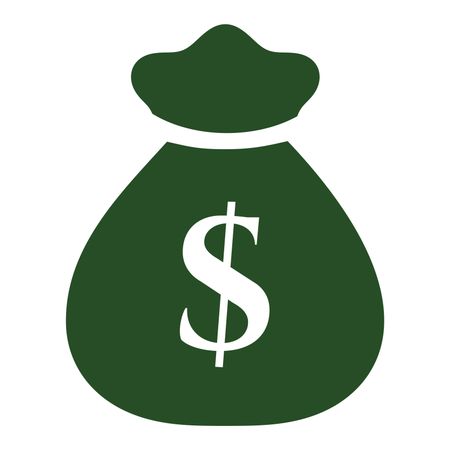 Vector Illustration of Green Money Bag with Dollar Icon
