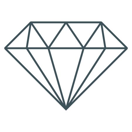 Vector Illustration of Diamond Icon in Gray