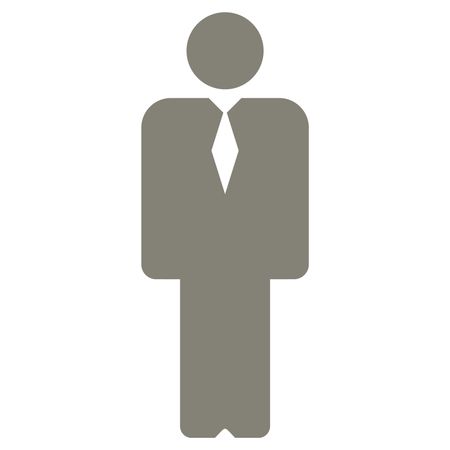 Vector Illustration of Business Man Icon in Gray
