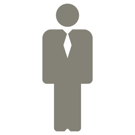 Vector Illustration of Business Man Icon in Gray