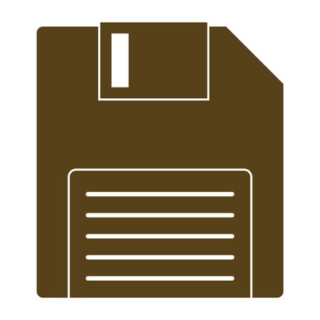 Vector Illustration of Brown Floppy Disk Icon
