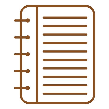 Vector Illustration of Brown Spiral Note Book Icon
