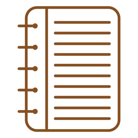 Vector Illustration of Brown Spiral Note Book Icon