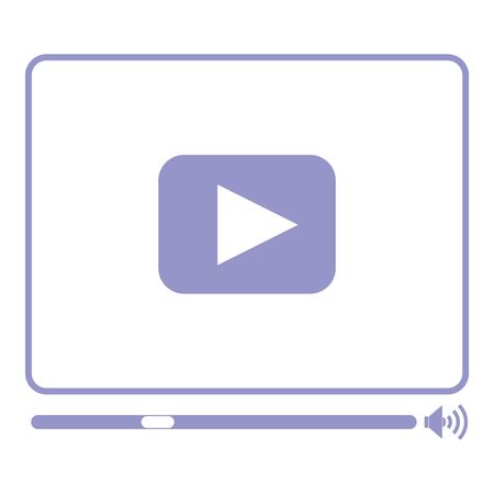 Vector Illustration of Video Player Icon in Violet
