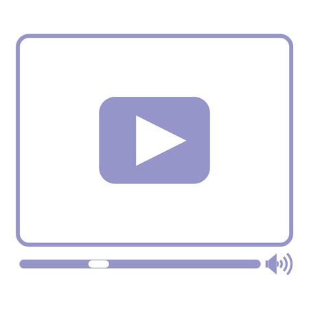 Vector Illustration of Video Player Icon in Violet