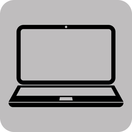 Vector Illustration of Laptop Icon in Black
