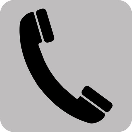 Vector Illustration of Telephone Receiver Icon in Black
