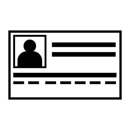 Vector Illustration of ID Card Icon in Black
