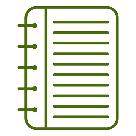 Vector Illustration of Spiral Notebook Icon in Green

