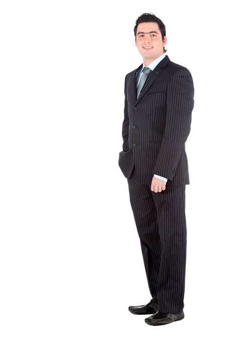 Elegant business man in a suit - isolated over a white background