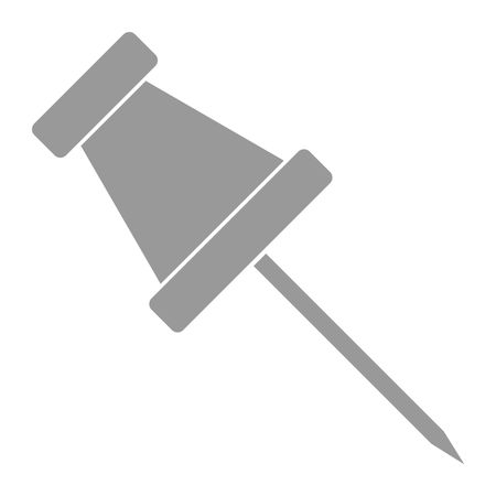 Vector Illustration of Grey Pin Icon
