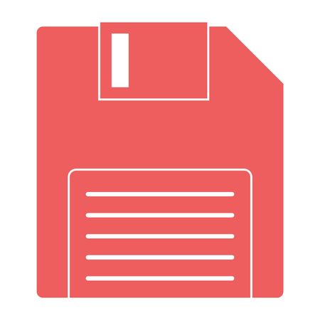 Vector Illustration of Pink Floppy Icon
