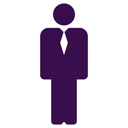 Vector Illustration of Business Man Icon in Violet
